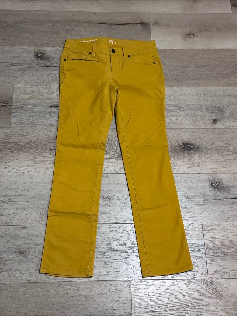 LOFT Mustard Yellow Women's Straight Corduroy Jeans